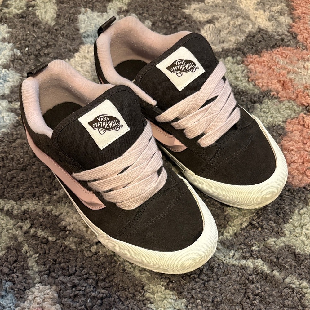 Vans Women’s Brown and Light Pink Sneakers